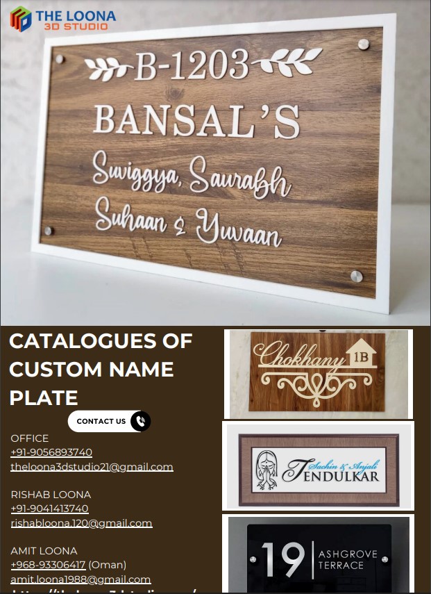 Custom Name Plates Catalogue